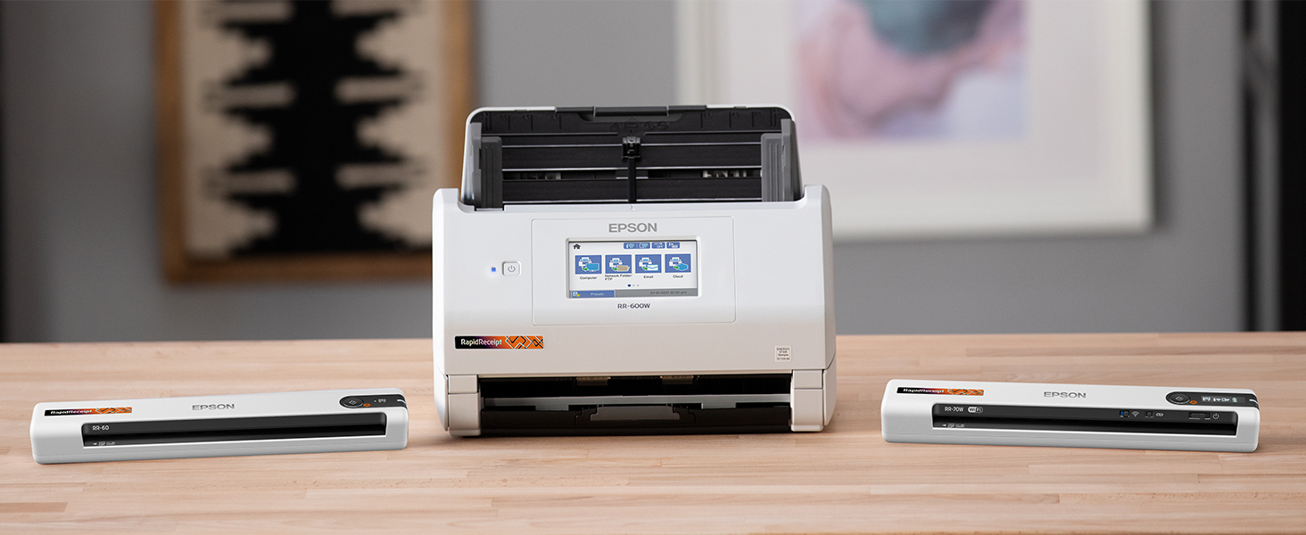 Epson RapidReceipt RR-600W Wireless Desktop Color 2-Sided Receipt